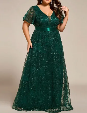 Rochie lunga Ever-Pretty Plus Size, verde