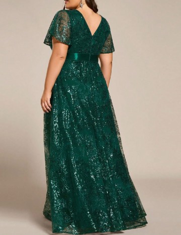 Rochie lunga Ever-Pretty Plus Size, verde