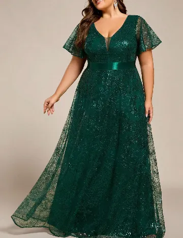 Rochie lunga Ever-Pretty Plus Size, verde