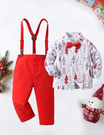 Compleu Shein Kids, alb/rosu