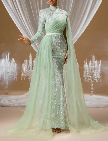 Rochie lunga Giforu, verde
