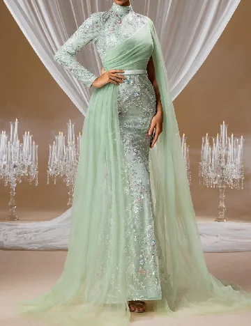 Rochie lunga Giforu, verde