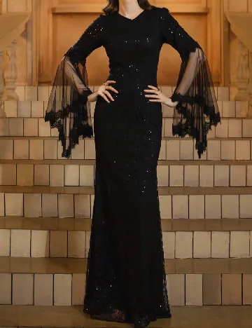 Rochie lunga Miss ord, negru