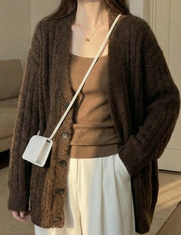 Cardigan SHEIN, kaki
