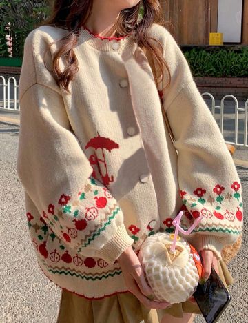 Cardigan Oversize Alicedudu, mix culori