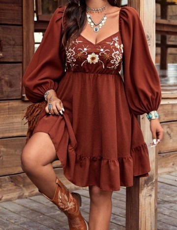 Rochie scurta SHEIN, maro