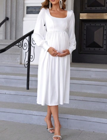 Rochie medie SHEIN Maternity, alb