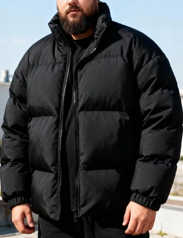 Geaca SHEIN Plus Size Men, negru