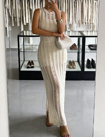 Rochie lunga SHEIN, crem