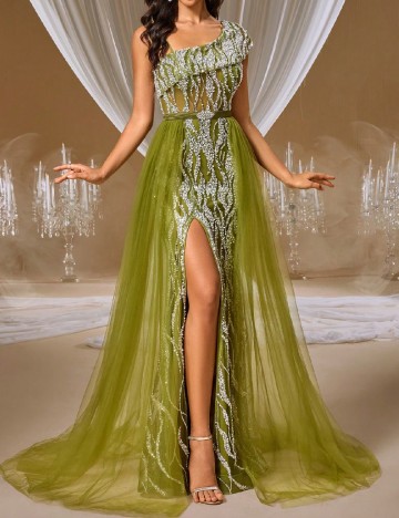 Rochie lunga Giforu, verde