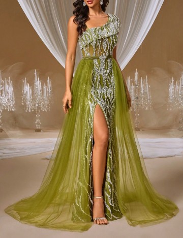 Rochie lunga Giforu, verde