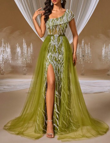 Rochie lunga Giforu, verde