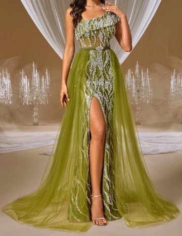 Rochie lunga Giforu, verde