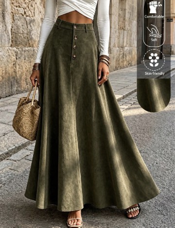Fusta SHEIN CURVE, verde