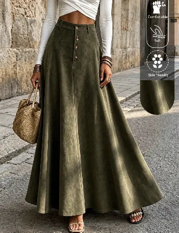Fusta SHEIN CURVE, verde