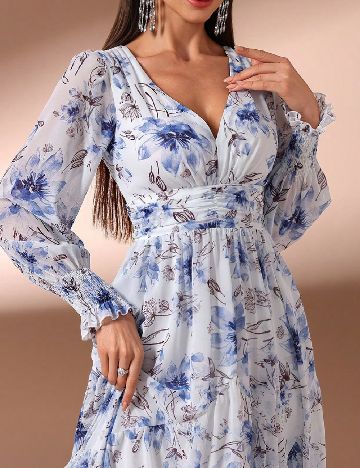Rochie lunga Toleen, floral print