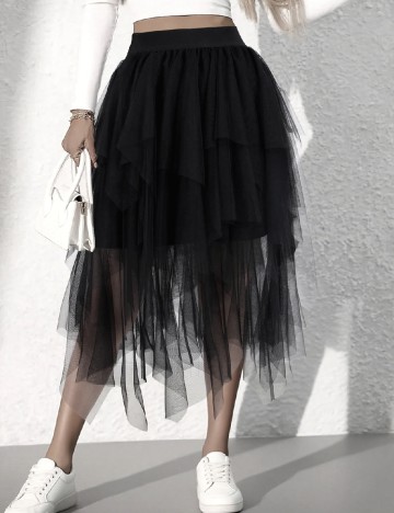 Fusta SHEIN CURVE, negru