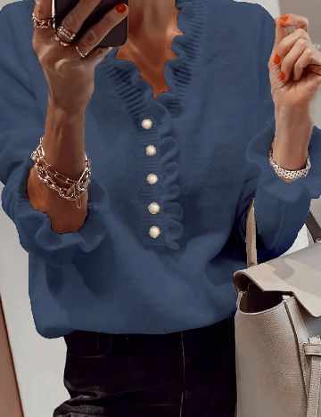 Bluza SHEIN CURVE, albastru