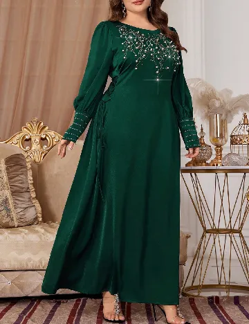 Rochie lunga Toleen Plus Size, verde