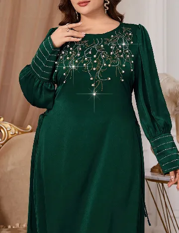 Rochie lunga Toleen Plus Size, verde