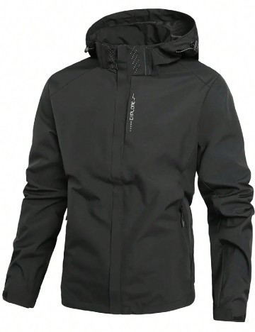 Jacheta SHEIN Plus Size Men, negru