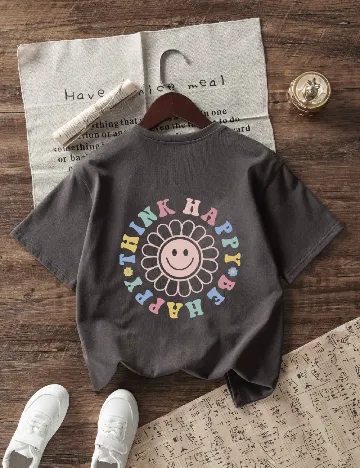 Tricou Shein Kids, gri
