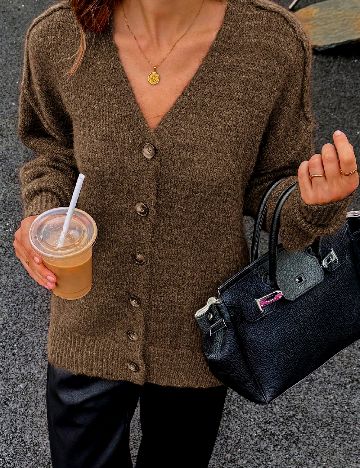Cardigan SHEIN, maro