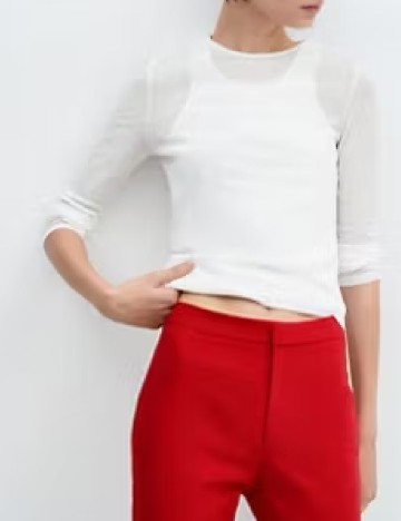 Pantaloni Mango, rosu