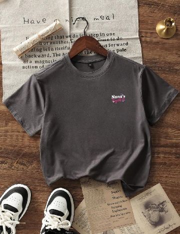 Tricou Shein Kids, gri