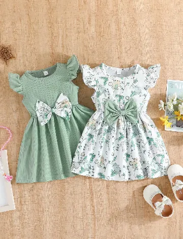 Set Rochii 2 bucati Shein Kids, verde