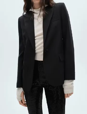 Pantaloni trei sferturi Mango, negru