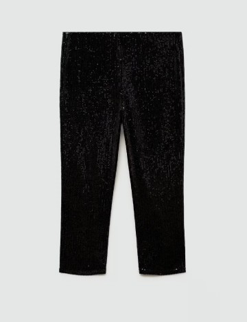 Pantaloni trei sferturi Mango, negru
