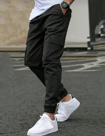 Set pantaloni 2 perechi Shein Kids, gri/negru