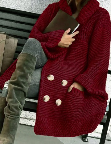 Cardigan SHEIN CURVE, rosu