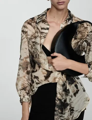 Camasa Oversize Mango, maro