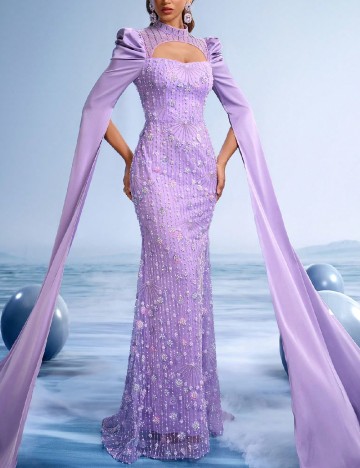 Rochie lunga Giforu, violet