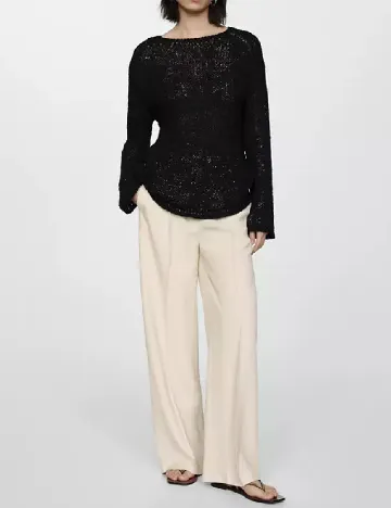 Pantaloni Mango, crem