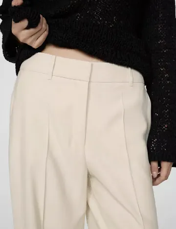 Pantaloni Mango, crem