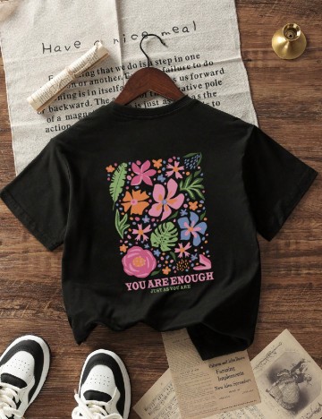 Tricou Shein Kids, negru