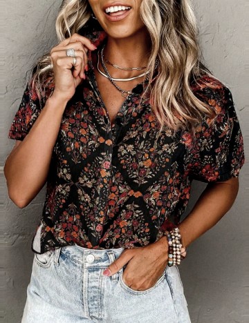 Camasa SHEIN CURVE, floral print