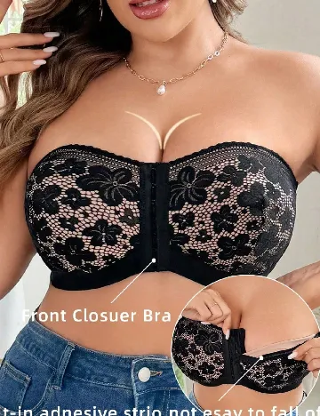Sutien SHEIN CURVE, crem/negru