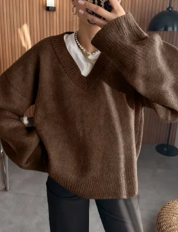 Pulover Oversize SHEIN, maro