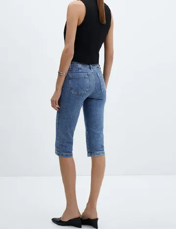 Pantaloni trei sferturi Mango, albastru