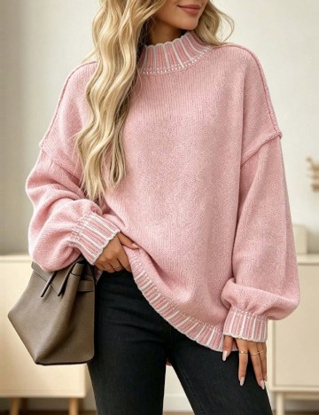 Pulover SHEIN CURVE, roz