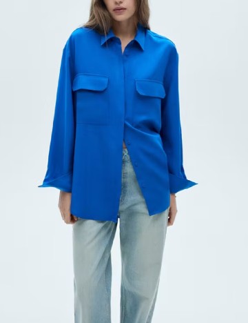 Camasa Oversize Mango, albastru