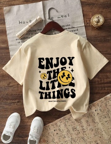 Tricou Shein Kids, crem