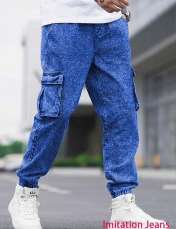 Pantaloni Shein Kids, albastru