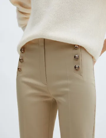 Pantaloni Mango, crem