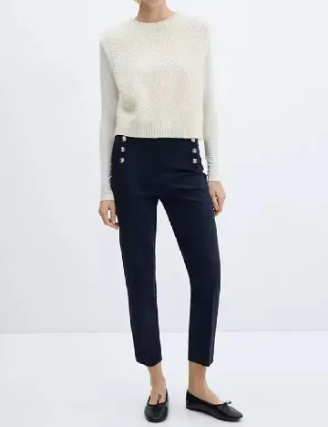 Pantaloni Mango, bleumarin inchis