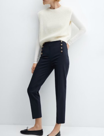 Pantaloni Mango, bleumarin inchis